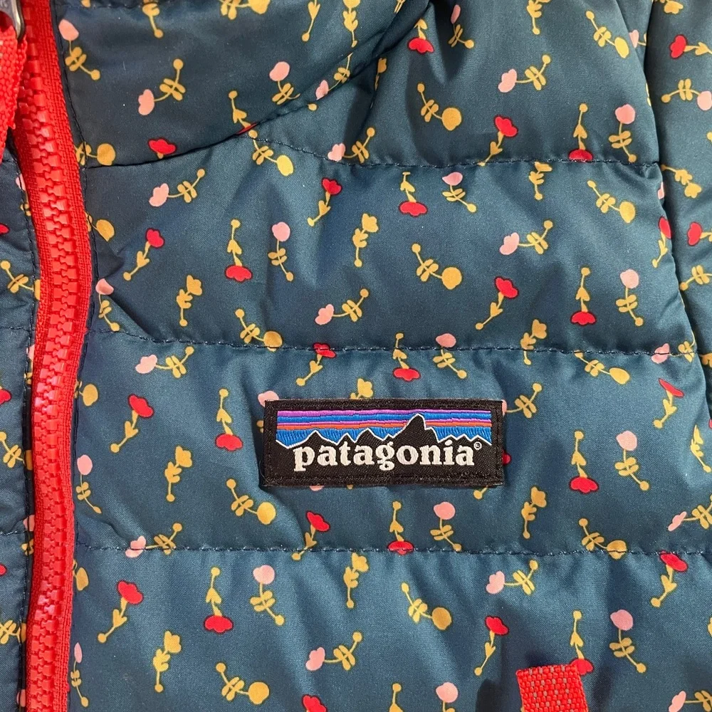 Patagonia Blue Floral Puffer Jacket - Picture 2 of 5